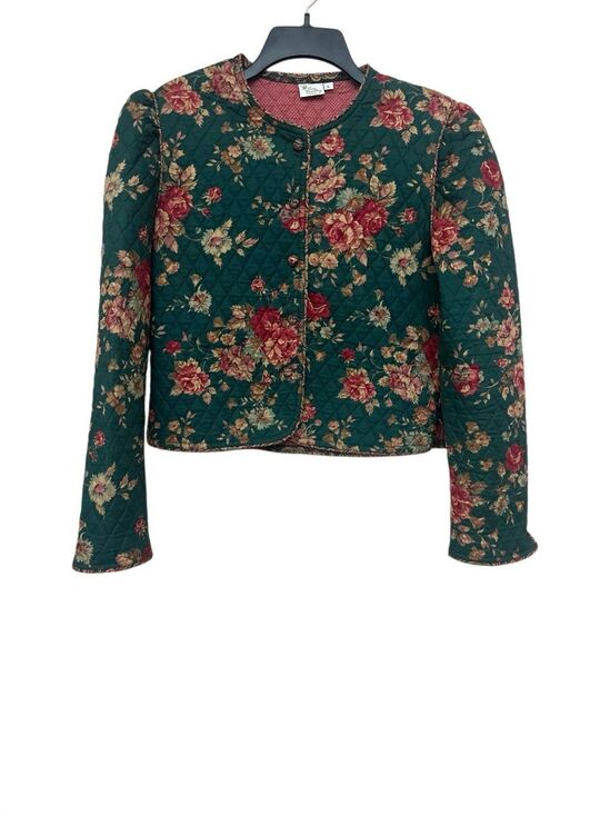 Vera Bradley Jackets & Blazers - Vintage Vera Bradley Greenbriar Quilted Floral Cotton Crop Jacket Size L